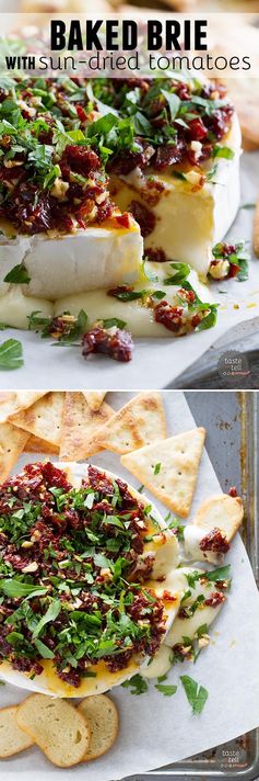 Baked Brie Recipe with Sun-Dried Tomatoes