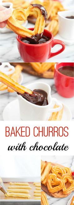 Baked Churros with Chocolate