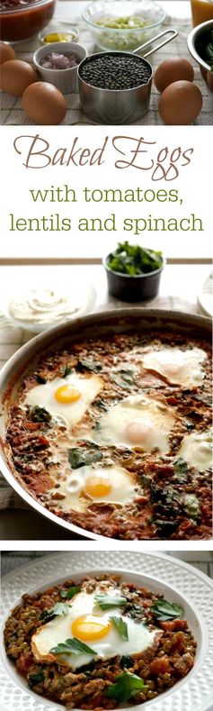 Baked Eggs in Tomatoes with Lentils and Whipped Goat Cheese