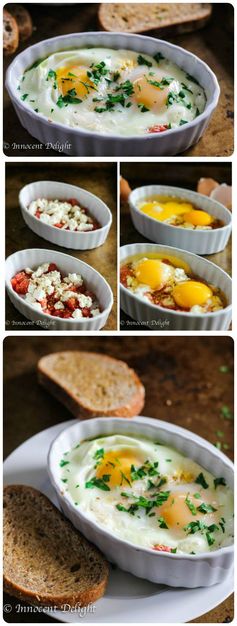 Baked Eggs with Tomatoes and Feta Cheese