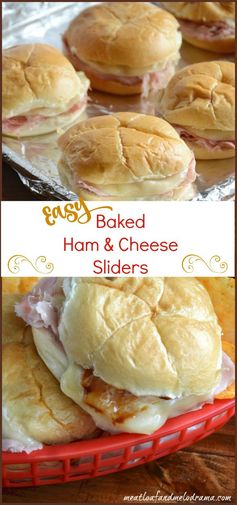 Baked Ham and Cheese Sliders with Barbecue Sauce