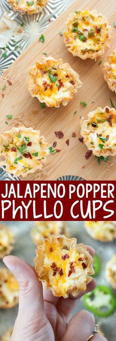 Baked Jalapeno Popper Phyllo Cups