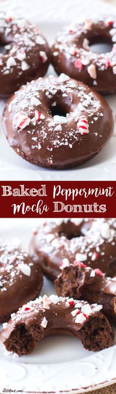 Baked Peppermint Mocha Donuts