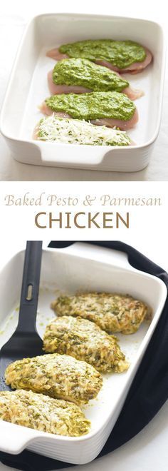 Baked pesto parmesan chicken