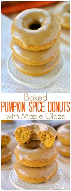 Baked Pumpkin Spice Donuts with Maple Glaze