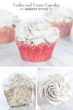 Bakery Style Cookies and Cream Cupcakes