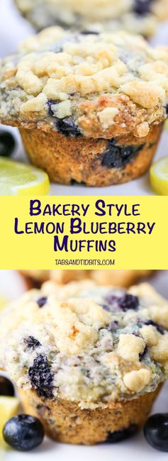 Bakery Style Lemon Blueberry Muffins