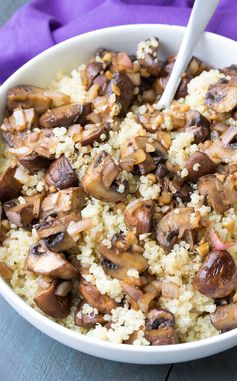 Balsamic Garlic Roasted Mushrooms and Quinoa