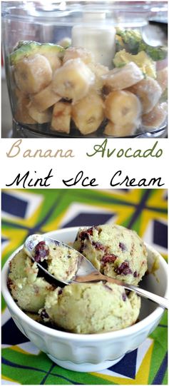 Banana Avocado Mint Ice Cream - No Ice Cream Maker Needed