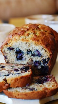 Banana bread with blueberries