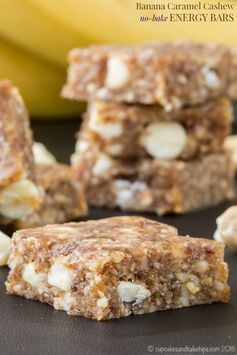 Banana Caramel Cashew No-Bake Energy Bars