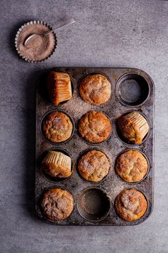 Banana, date and pecan muffins with cinnamon sugar