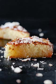 Basbousa: Almond Coconut Semolina Cake