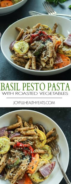 Basil Pesto Pasta with Roasted Vegetables