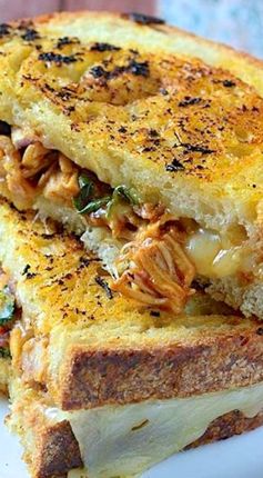 BBQ Chicken Grilled Cheese Sandwiches