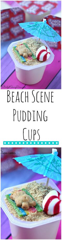Beach Scene Pudding Cups