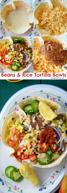 Beans & Rice Tortilla Bowls