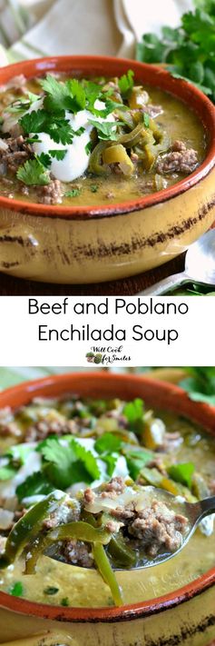 Beef and Poblano Enchilada Soup