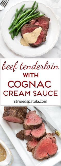 Beef Tenderloin with Cognac Cream Sauce