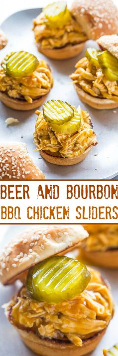 Beer and Bourbon Barbecue Chicken Sliders