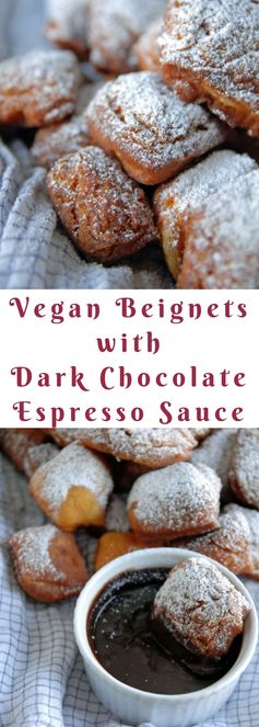 Beignets with Dark Chocolate Espresso Sauce