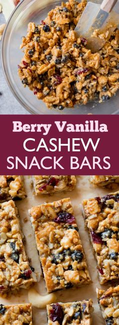 Berry Vanilla Cashew Snack Bars