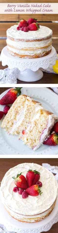 Berry Vanilla Naked Cake with Lemon Whipped Cream