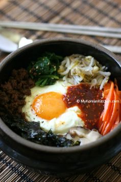 Bibimbap - Korean Mixed Rice with Meat and Assorted Vegetables