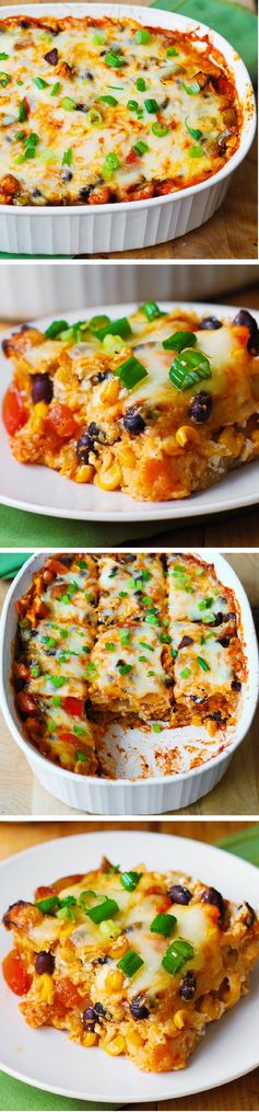 Black Bean and Butternut Squash Enchilada Casserole