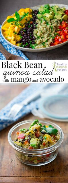 Black bean quinoa salad with mango and avocado