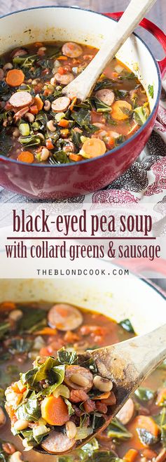 Black-Eyed Pea Soup with Collard Greens and Sausage