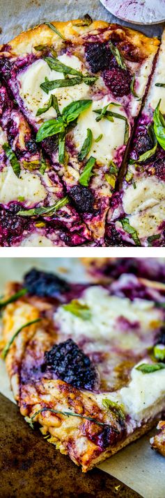 Blackberry Ricotta Pizza with Basil