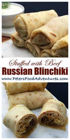 Blini Stuffed with Meat (Блинчики с мясом