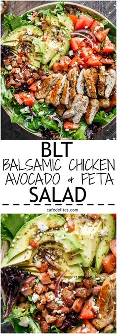 BLT Balsamic Chicken Avocado Salad