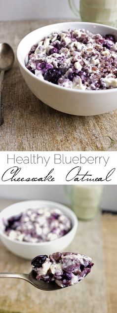 Blueberry Cheesecake Oatmeal (GF & Vegetarian