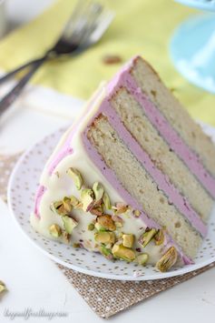 Blueberry Pistachio Layer Cake