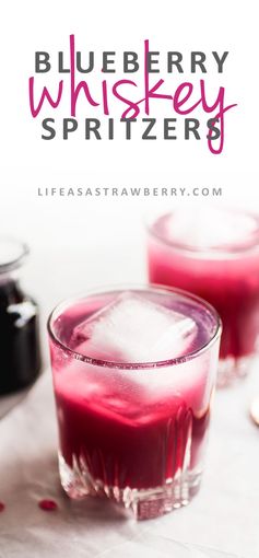 Blueberry Whiskey Spritzers