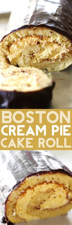 Boston Cream Pie Cake Roll