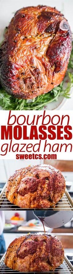 Bourbon Molasses Glazed Ham