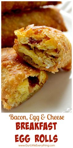 Breakfast Egg Rolls with Meat, Egg and Cheese