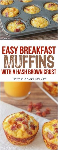 Breakfast Muffins with Hash Brown Crust