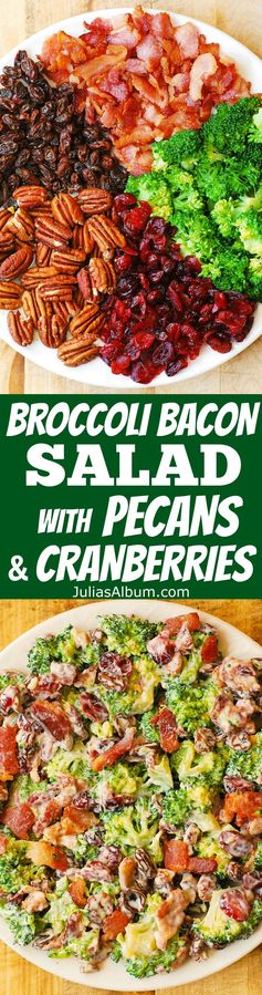 Broccoli Pecan Cranberry Salad with Bacon