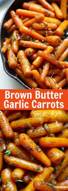 Brown Butter Garlic Honey Roasted Carrots