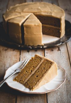 Brown Butter Pumpkin Spice Cake with Penuche Frosting