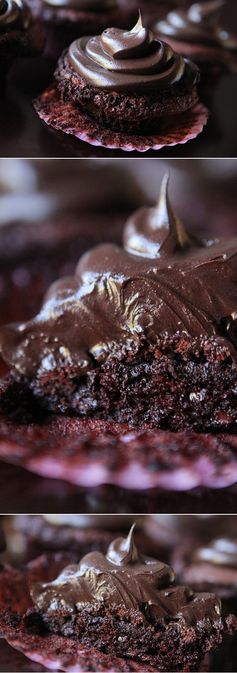 Brownie Batter Chocolate Fudge Cupcakes with Outrageously Rich Chocolate Indulgence Frosting