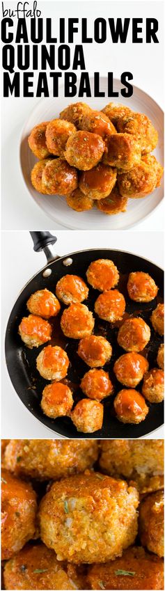 Buffalo Cauliflower Quinoa Meatballs