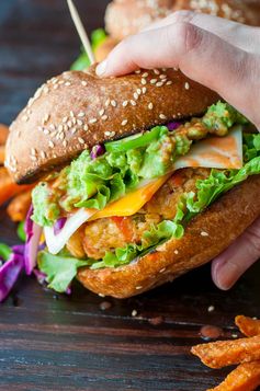 Buffalo Chickpea Veggie Burgers