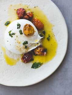 Burrata with Slow Roasted Cherry Tomatoes and Olive Oil