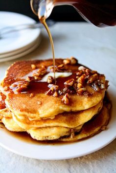 Butter Pecan Syrup with Cornbread Pancakes