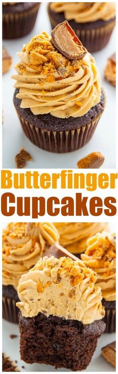 Butterfinger Chocolate Cupcakes